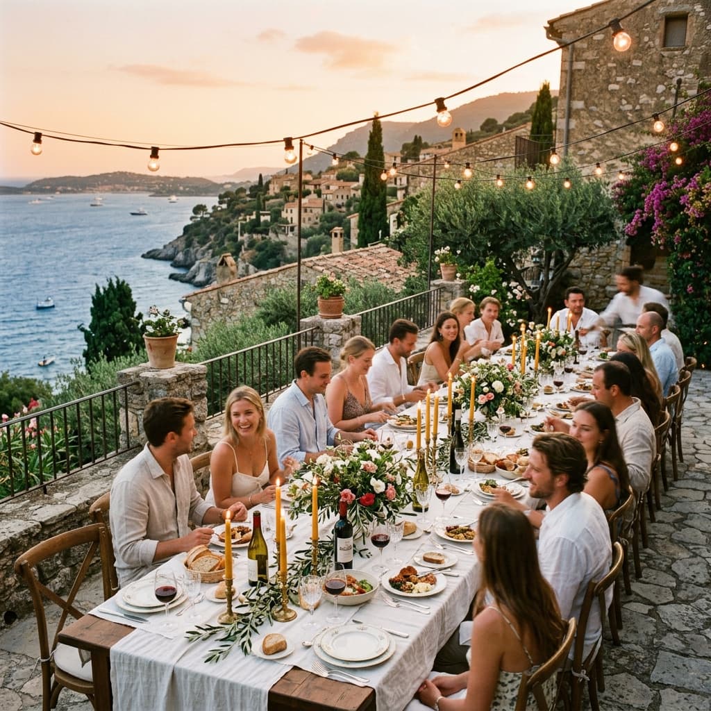An evening reception at a private estate